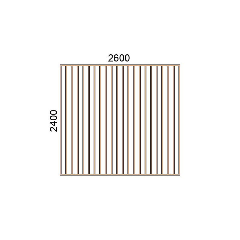 small-Claustra bois lames verticales L2600xH2400