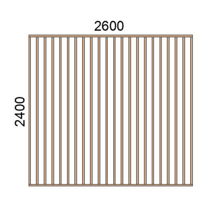 Claustra bois lames verticales L2600xH2400