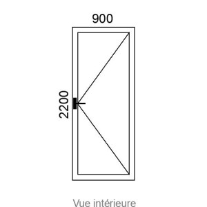 Porte de service PVC L900 x H2200