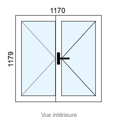 Fenêtre PVC 2 vantaux L1170 x H1179