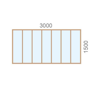 Verrière en bois L3000 x H1500