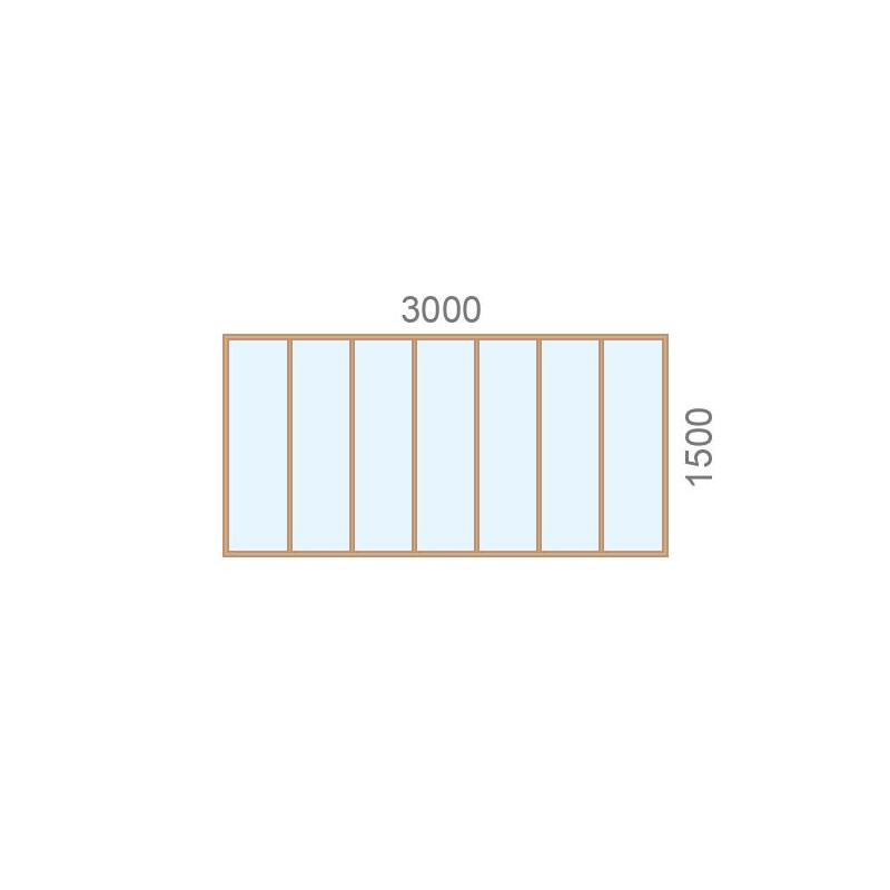 small-Verrière en bois L3000 x H1500