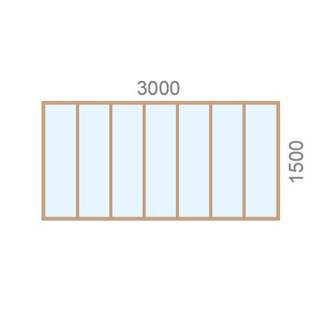 Verrière en bois L3000 x H1500