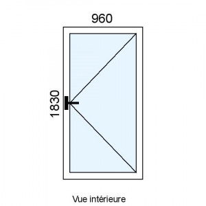 Fenêtre PVC 1 vantail L960...