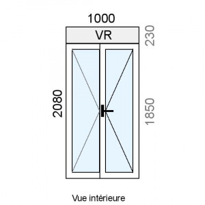 Fenêtre PVC 2 vantaux L1000...