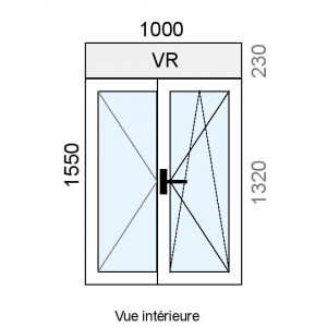 Fenêtre PVC OB 2 vantaux...