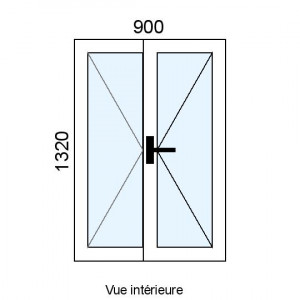 Fenêtre PVC 2 vantaux L900...