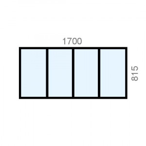 Verrière aluminium L1700 x...