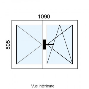 Fenêtre PVC OB 2 vantaux...