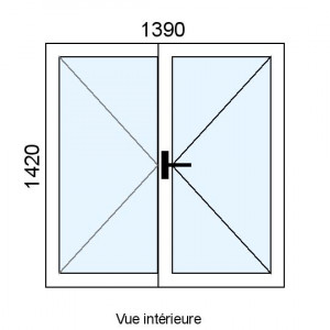 Fenêtre PVC 2 vantaux L1390...