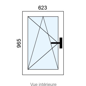 Fenêtre PVC OB 1 vantail L623 x H965