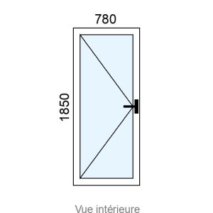 Porte-fenêtre PVC 1 vantail L780 x H1850