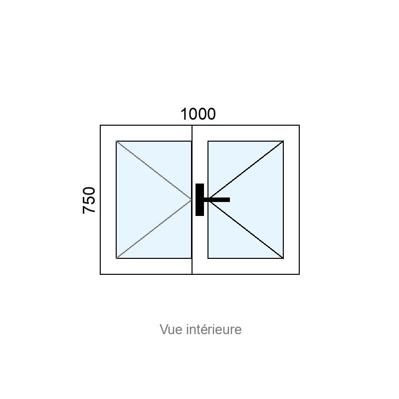 small-Fenêtre PVC 2 vantaux L1000 x H750