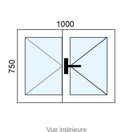 Fenêtre PVC 2 vantaux L1000 x H750