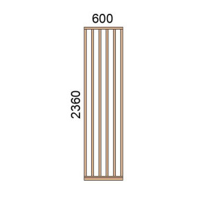 Claustra bois lames verticales L600xH2360