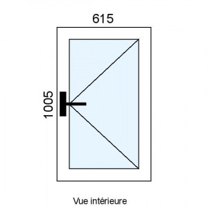 Fenêtre PVC 1 vantail L615...