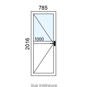 Porte-fenêtre PVC 1 vantail L785 x H2016