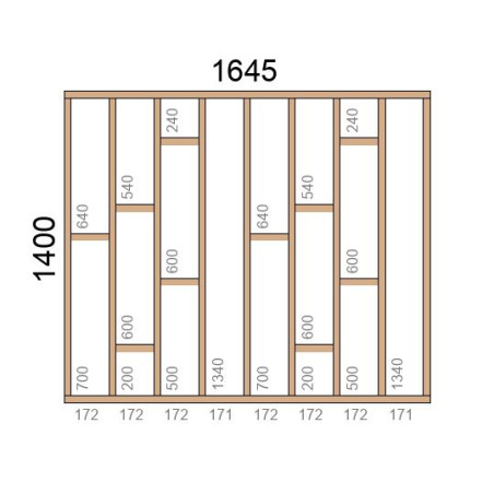 Claustra bois Modèle Intime L1645xH1400