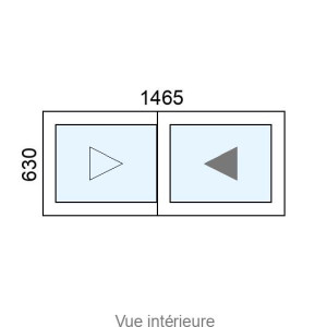 Fenêtre coulissante Alu 2 vantaux L1465 x H630