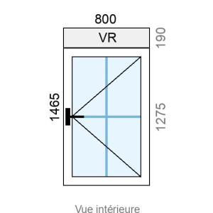 Fenêtre PVC 1 vantail L800 x H1275