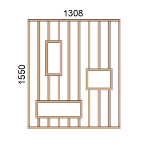 Claustra bois avec niches L1308xH1550