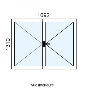 Fenêtre PVC 2 vantaux L1692...