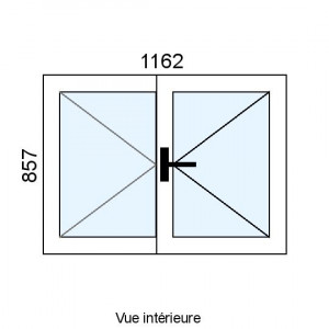 Fenêtre PVC 2 vantaux L1162...