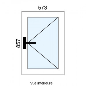 Fenêtre PVC 1 vantail L573...