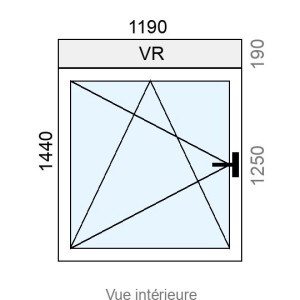 Fenêtre Hybride OB 1 vantail L1190 x H1250