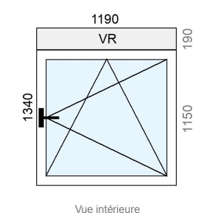 Fenêtre Hybride OB 1 vantail L1190 x H1150