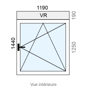 Fenêtre Hybride OB 1 vantail L1190 x H1250