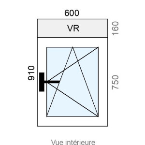 Fenêtre Hybride OB 1 vantail L600 x H750