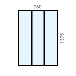 Verrière aluminium L980 x...