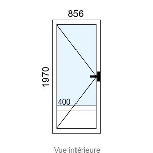 Porte-fenêtre Hybride 1 vantail L856 x H1970