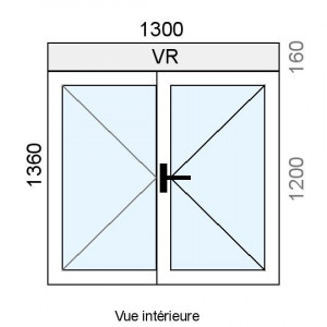 Fenêtre PVC 2 vantaux L1300...