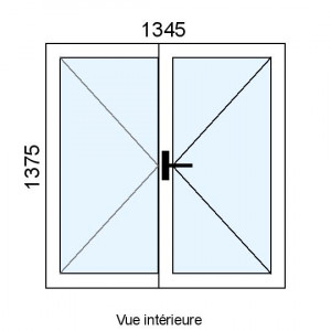 Fenêtre PVC 2 vantaux L1345...