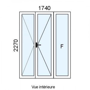 Porte-fenêtre PVC 2 vantaux...