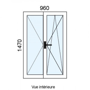 Fenêtre PVC OB 2 vantaux...