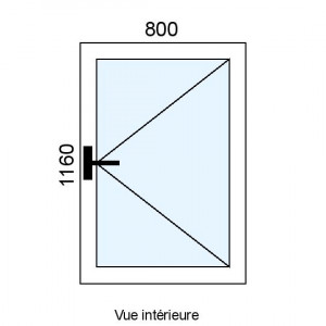 Fenêtre PVC 1 vantail L800...