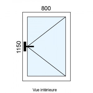 Fenêtre PVC 1 vantail L800...