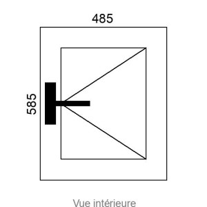 Fenêtre PVC 1 vantail L485 x H585