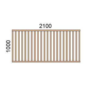 Claustra bois lames verticales L2100xH1000