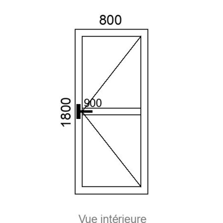 Porte de service PVC L800 x H1800