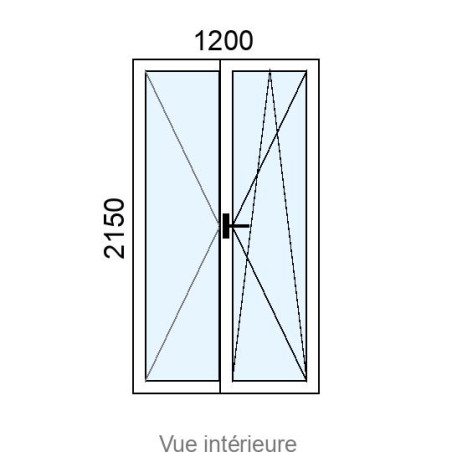 Fenêtre PVC OB 2 vantaux L1200 x H2150