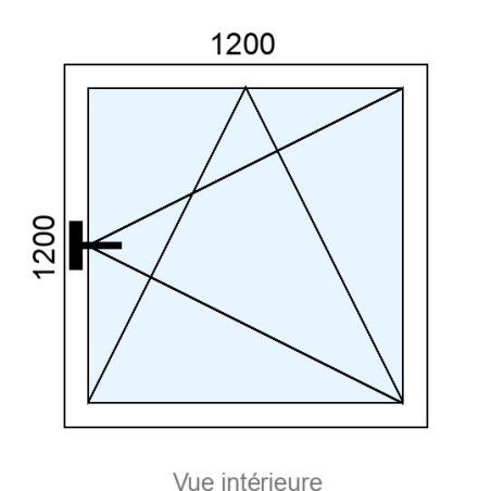 Fenêtre PVC OB 1 vantail L1200 x H1200