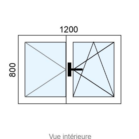 Fenêtre PVC OB 2 vantaux L1200 x H800