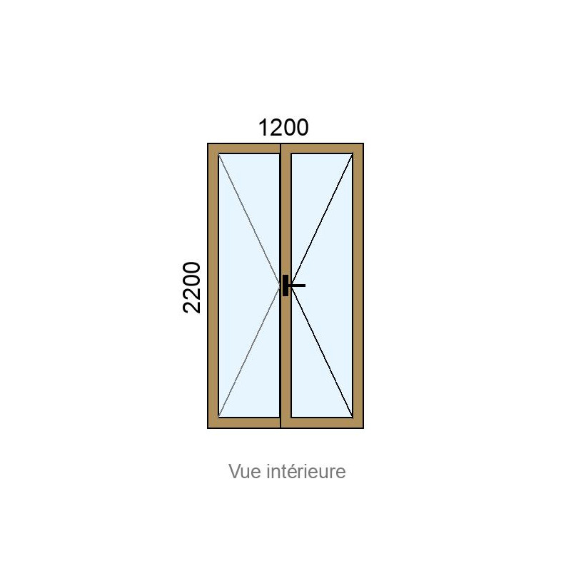 small-Porte-fenêtre PVC plaxé 2 vantaux L1200 x H2200