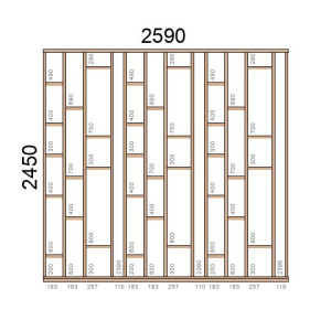 Claustra bois Modèle Elégance L2590xH2450