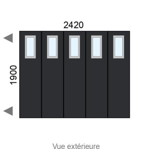 Porte de garage coulissante motorisée L2420 x H1900