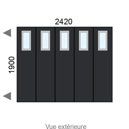 Porte de garage coulissante motorisée L2420 x H1900